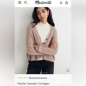 Madewell Blush Mayfair Cardigan